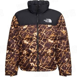The North Face Men's Black and Brown Puffer Jacket larger size